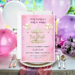 Paarse Pony dromen-Baby shower uitnodiging