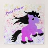 Paarse Pony Puzzle Legpuzzel (Verticaal)