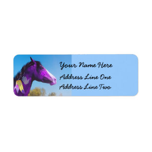 Paarse pony van de Paint-Paardenoorlog Etiket
