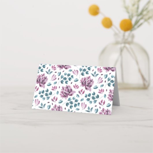 Paarse pony waterverf bruiloft aangepaste plaatska (Achterkant)