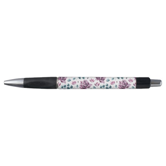 Paarse pony waterverf floral Wedding Pen (Voorkant)