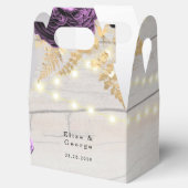 Paarse pony Wood String of Lights Wedding Bedankdoosjes (Geopend)