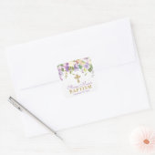 Paarse pony's Girl Baptism Square Stickers (Envelop)
