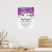 Paarse pony's Unplugged Wedding Ceremony Sign Poster (Keuken)