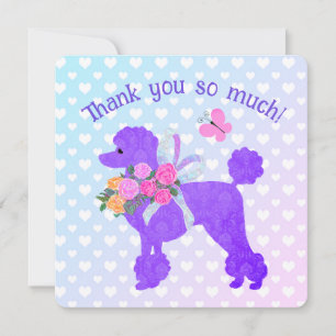 Paarse Poodles Meisjes  Dank je wel Kaart