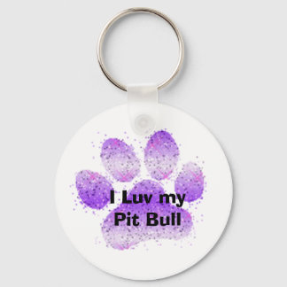 paarse poot, ik luv mijn Pit Bull Sleutelhanger
