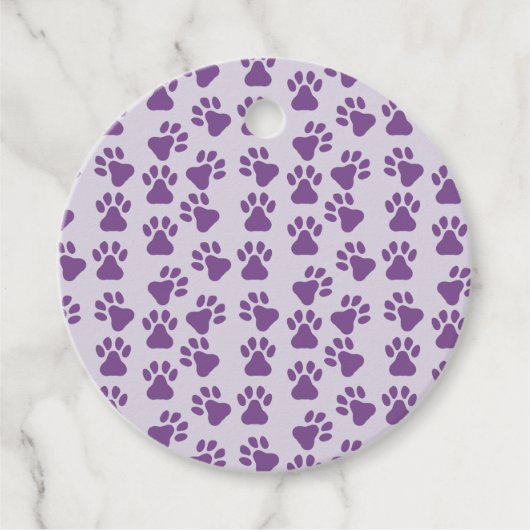 Paarse pootafdrukken bedankjes labels (Voorkant)