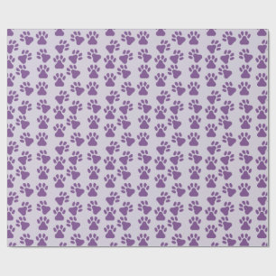 Paarse pootafdrukken cadeaupapier