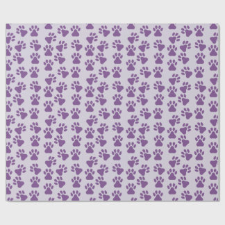 Paarse pootafdrukken cadeaupapier