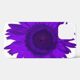 Paarse Pop Art Zonnebloem iPhone 12 Hoesje