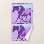 Paarse Pop Kunstpaarden Bad Handdoek (Handdoek)