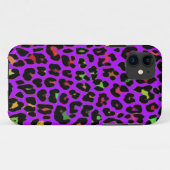 Paarse pop Leopard Print Case-Mate iPhone Case (Achterkant (horizontaal))