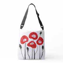 Paarse Poppies Crossbody Bag