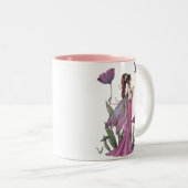 Paarse Poppy Fairy Butterfly Fantasy Art Mok (Voorkant rechts)