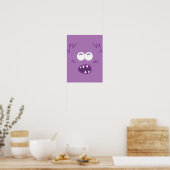 Paarse Poster van Monster Face (Keuken)