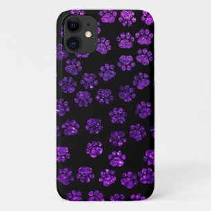 Paarse poten, glitterpoten, Paarse glitter, hond iPhone 11 Hoesje