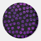 Paarse poten, glitterpoten, Paarse glitter, hond Magneet (Voorkant)