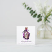 Paarse Potion Fles Vierkant Visitekaartje (Staand voorkant)