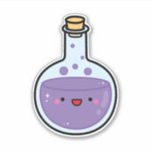 Paarse Potion Fles voor Halloween Sticker (Voorkant)