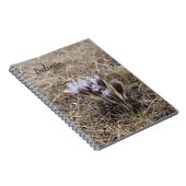 Paarse Prairie Crocussen Spiraal Foto Notitieboek (Rechterzijde)