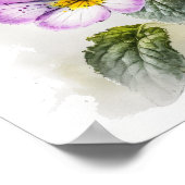 Paarse Primrose Flowers Art Print Poster (Hoek)