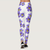 Paarse Primula-bloem Aangepaste Leggings (Achterkant)