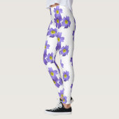 Paarse Primula-bloem Aangepaste Leggings (Links)