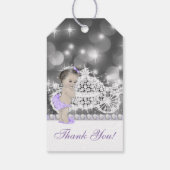 Paarse Princess Baby shower Cadeaulabel (Achterkant)