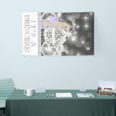 Paarse Princess Baby shower Spandoek (Beurs)