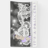 Paarse Princess Baby shower Spandoek (Verticaal)