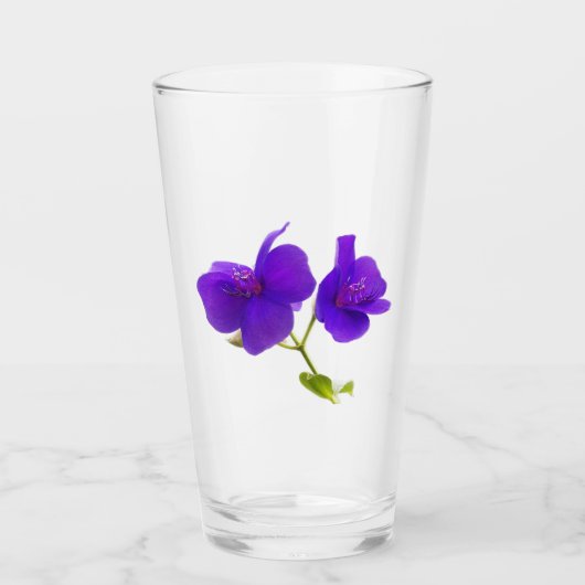 Paarse Princess Flower Bloemen Glas (Voorkant)