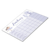 Paarse Princess Potty Chart Gepersonaliseerde Naam Notitieblok (Schuin)