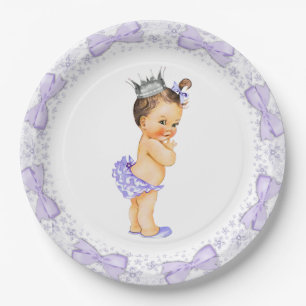 Paarse Prinses Baby Shower Papieren Bordje