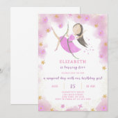 Paarse prinses Birthday Uitnodiging (Voorkant / Achterkant)