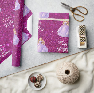 Paarse Prinses Cadeaupapier
