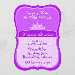 Paarse prinses Crown Spirals Birthday Kaart