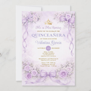 Paarse Prinses Quinceañera Bloemige Verjaardagsfee Kaart
