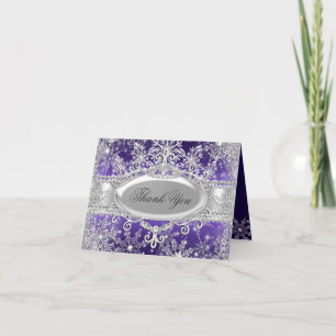 Paarse Prinses Winter Wonderland Dank Je Kaart