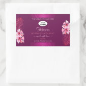 Paarse productlabels Roze Hawaii-bloemen toevoegen Rechthoekige Sticker (Tas)