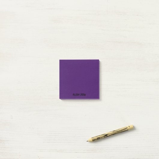 Paarse Professionele Minimalistische Zwart Script Post-it® Notes (Op bureau)
