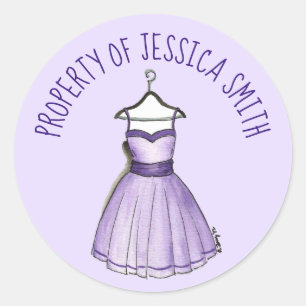  Paarse Prom van de dress Fashionista Ronde Sticker