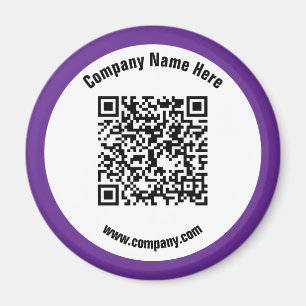 Paarse promotionele bedrijfsnaam QR-code Magneet