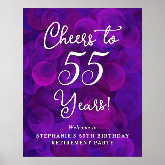 Paarse proost tot 55 jaar poster (Voorkant)