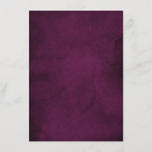 Paarse Pruim Blush Bloemen Geometrische Bruiloft Informatiekaartje (Achterkant)