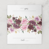 Paarse pruim Blush Pink Floral Botanical (Buitenkant ongevouwen)