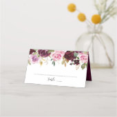 Paarse pruim Blush Pink Floral Botanical (Achterkant)