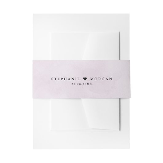 Paarse pruim eenvoudige rustieke Boho bruiloft Uitnodigingen Wikkel (Voorkant Voorbeeld)