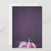 Paarse pruim waterverf pioenen rustieke herfst bru kaart (Achterkant)