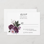 Paarse Pruimen Roze Pioenen Groen RSVP #1 (Voorkant / Achterkant)