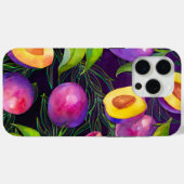 Paarse pruimpatroon Case-Mate iPhone case (Achterkant (horizontaal))